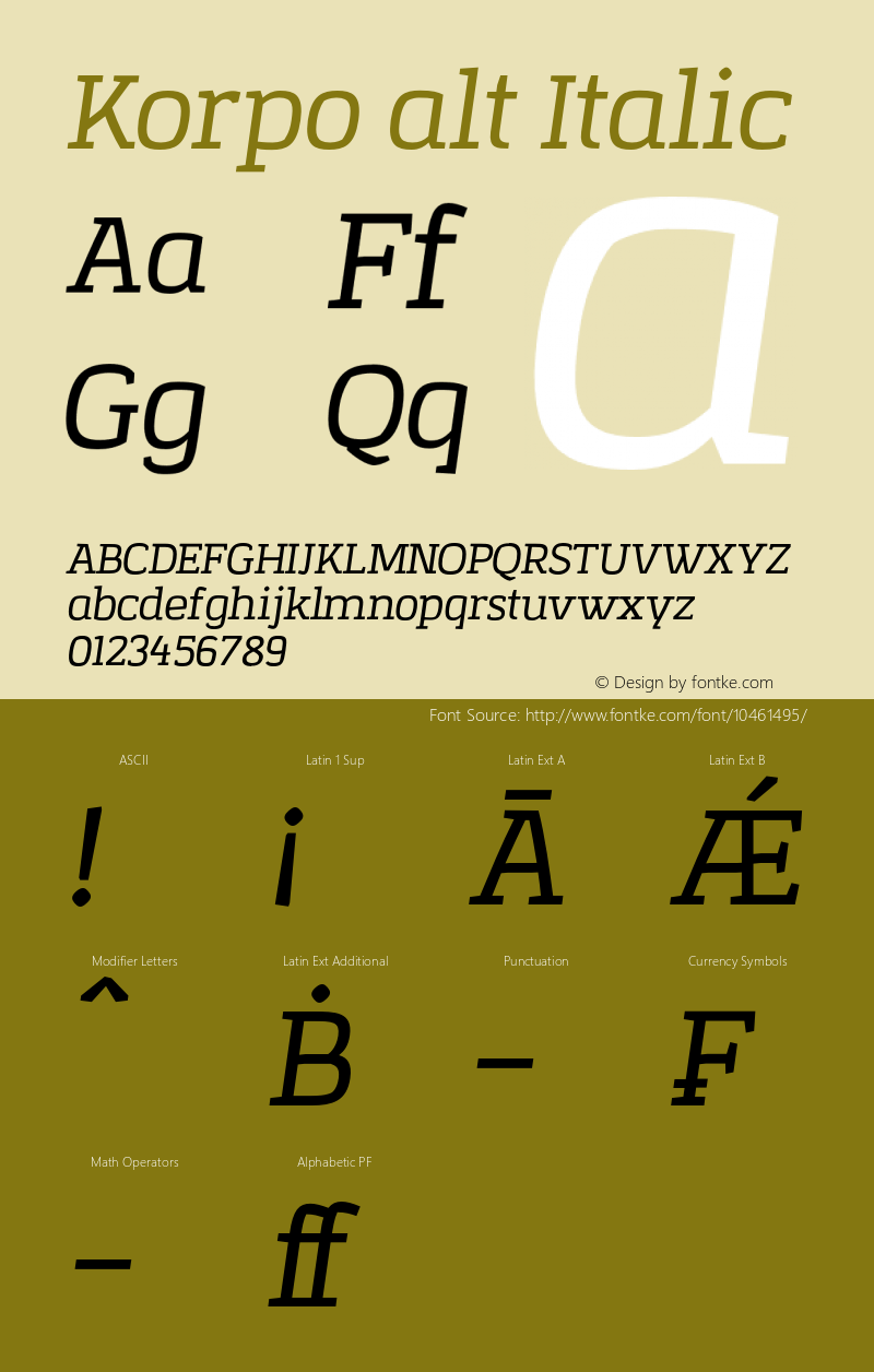 Korpo alt Italic Version 001.001图片样张