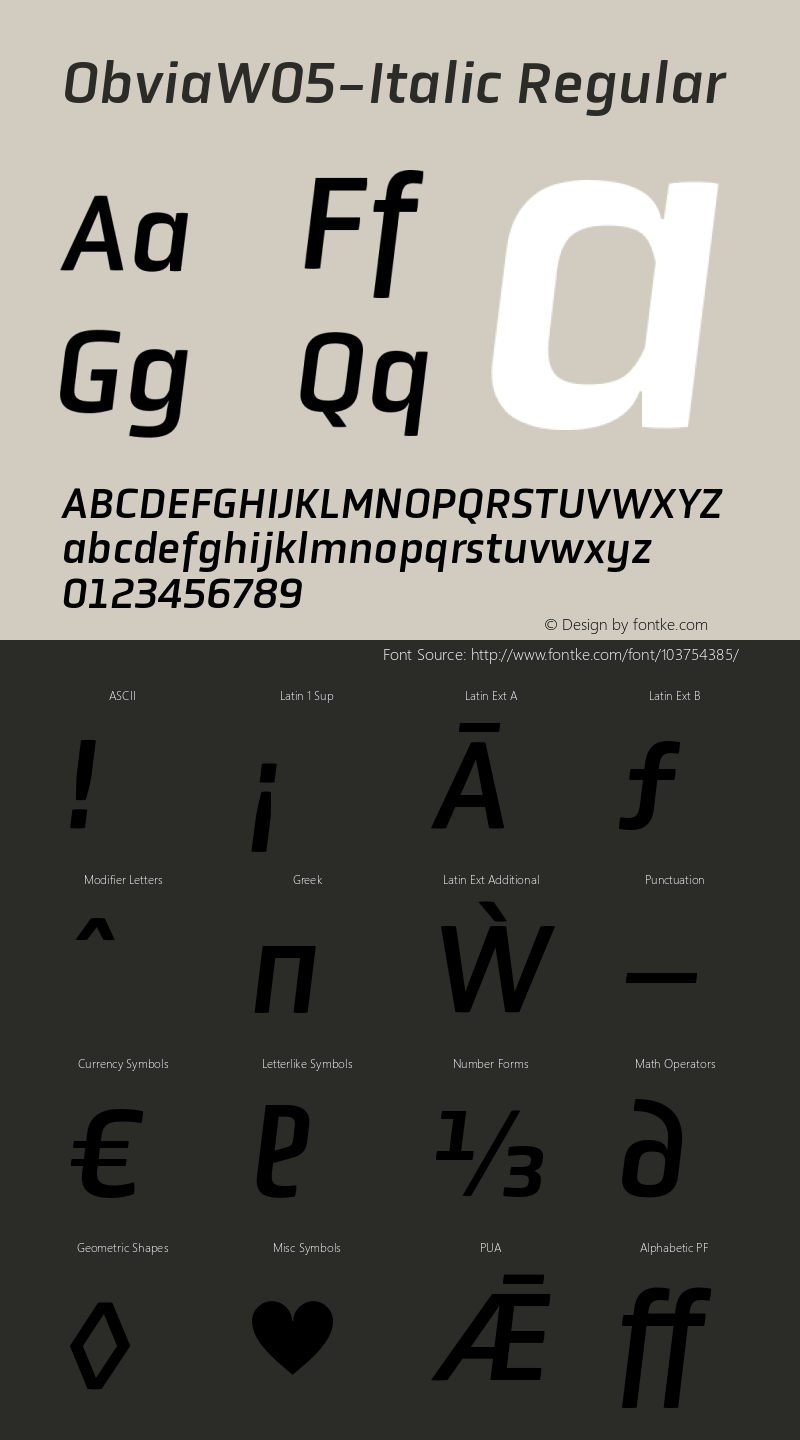 Obvia W05 Italic Version 6.006图片样张