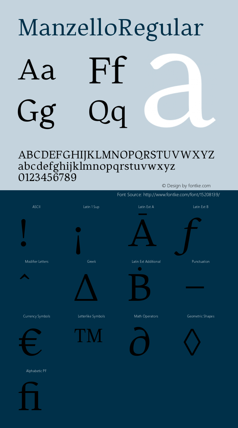 ManzelloRegular ☞ Version 1.000;com.myfonts.easy.tdf.manzello.regular.wfkit2.version.4o6b图片样张