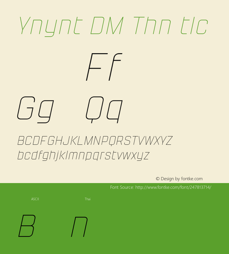 Yanyont DEMO Thin Italic Version 1.000;Glyphs 3.1.2 (3151)图片样张