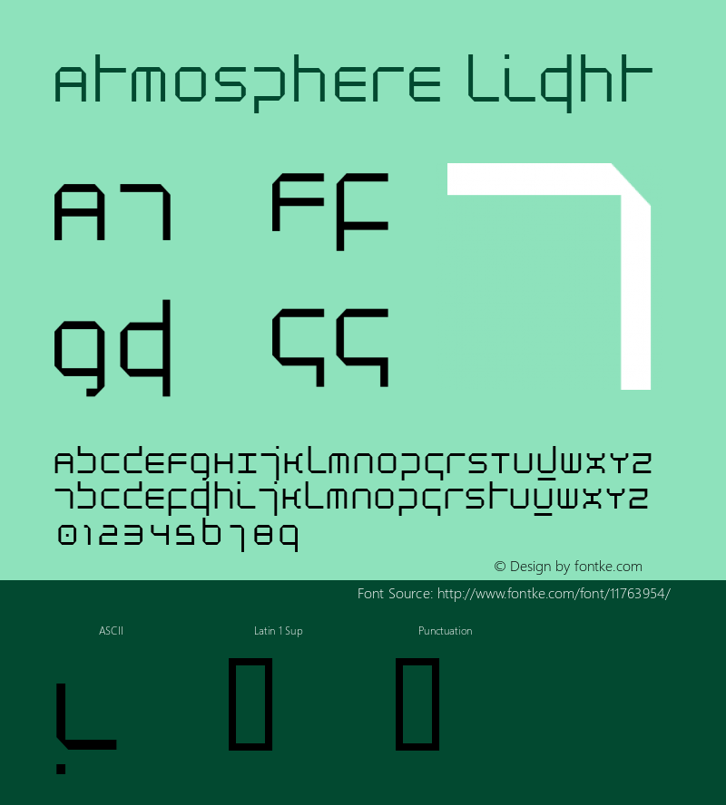 Atmosphere Light Macromedia Fontographer 4.1.5 5/10/97图片样张