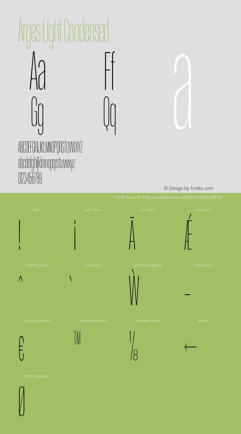 Arges Light Condensed Version 1.000 | w-rip DC20190830图片样张