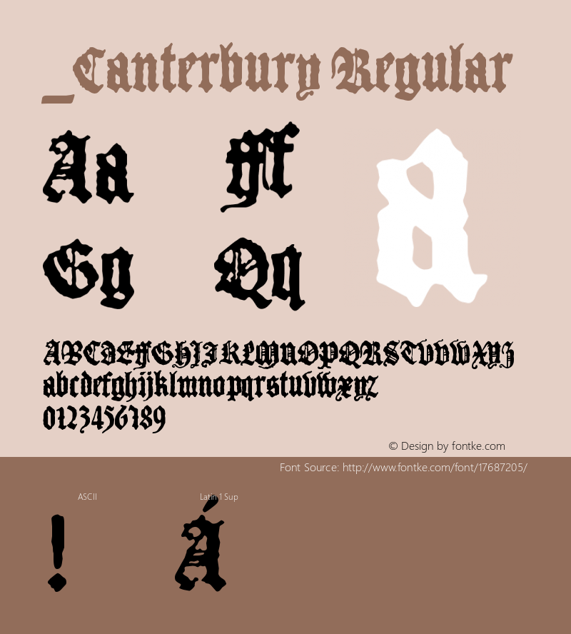 _Canterbury Regular Version 1.0 Extracted by ASV http://www.buraks.com/asv图片样张