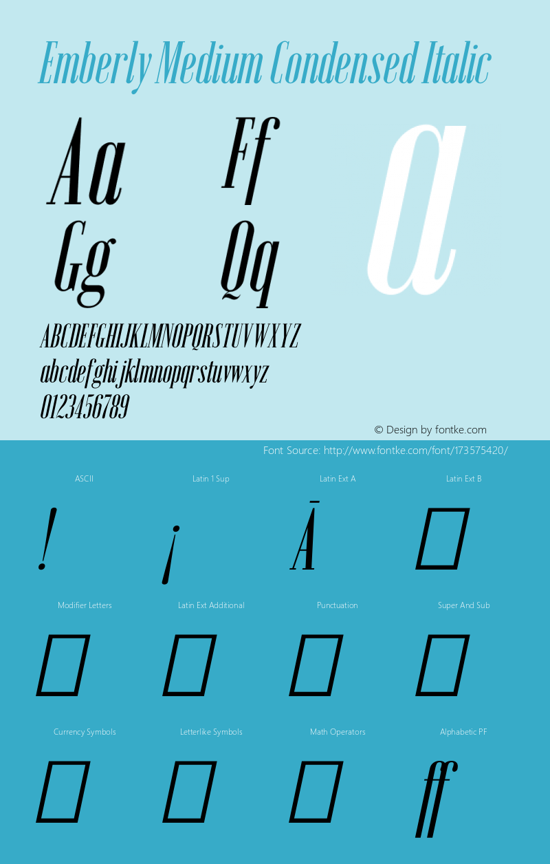 Emberly Medium Condensed Italic Version 1.000图片样张