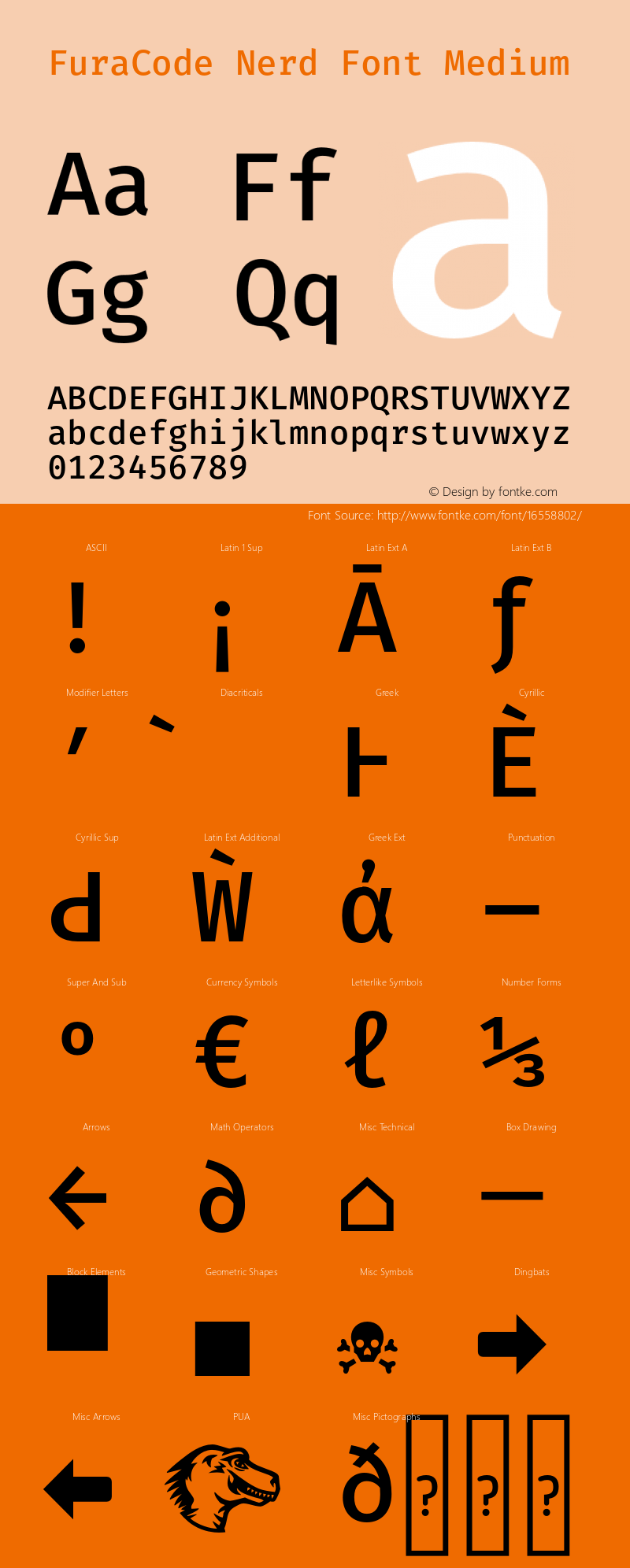 FuraCode Nerd Font Medium Version 1.102;PS 001.102;hotconv 1.0.88;makeotf.lib2.5.64775图片样张