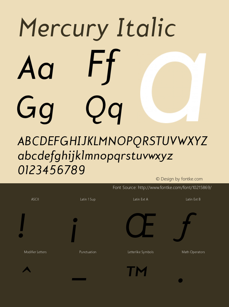 Mercury Italic Version 1.00图片样张