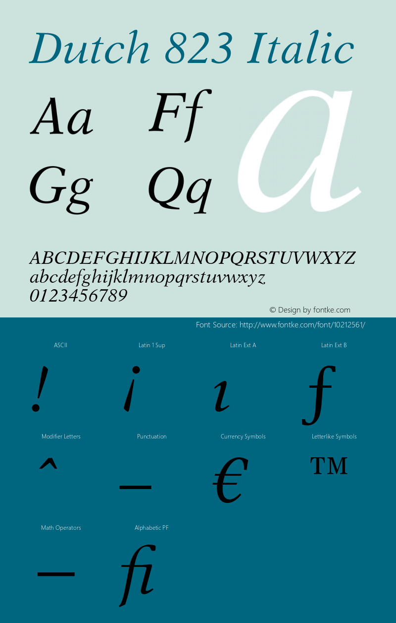 Dutch 823 Italic 003.001图片样张