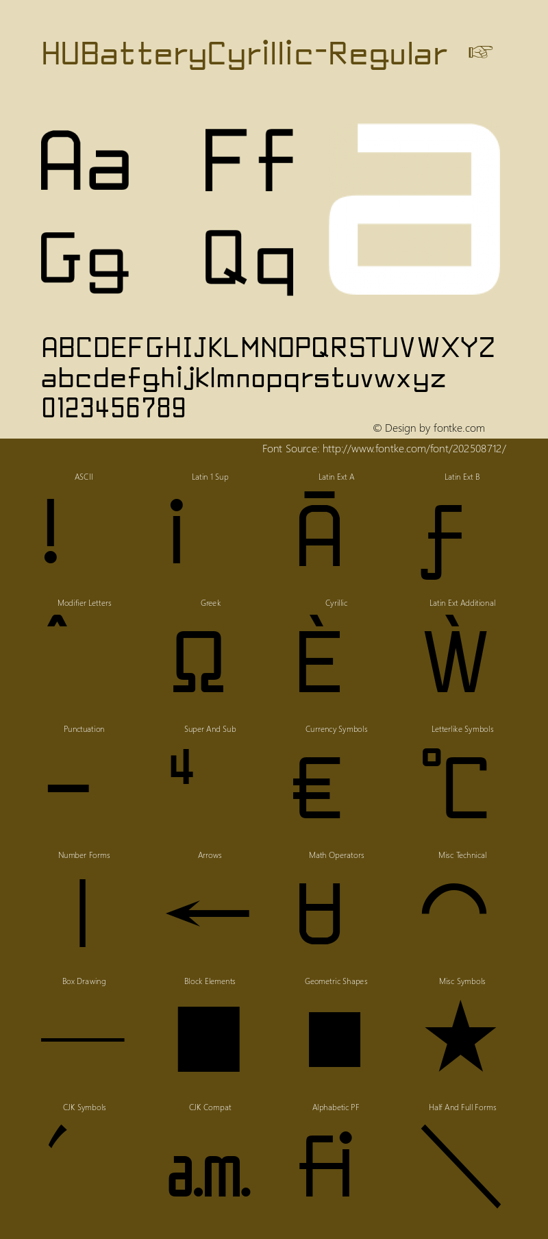 ☞HUBatteryCyrillic-Regular Version 1.00;com.myfonts.easy.heummdesign.hu-battery.cyrillic-regular.wfkit2.version.5MBz图片样张