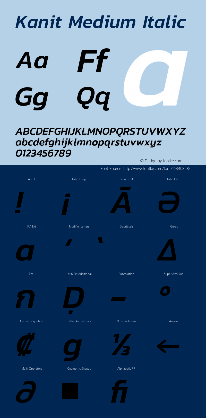 Kanit Medium Italic Version 1.000;PS 001.000;hotconv 1.0.88;makeotf.lib2.5.64775图片样张