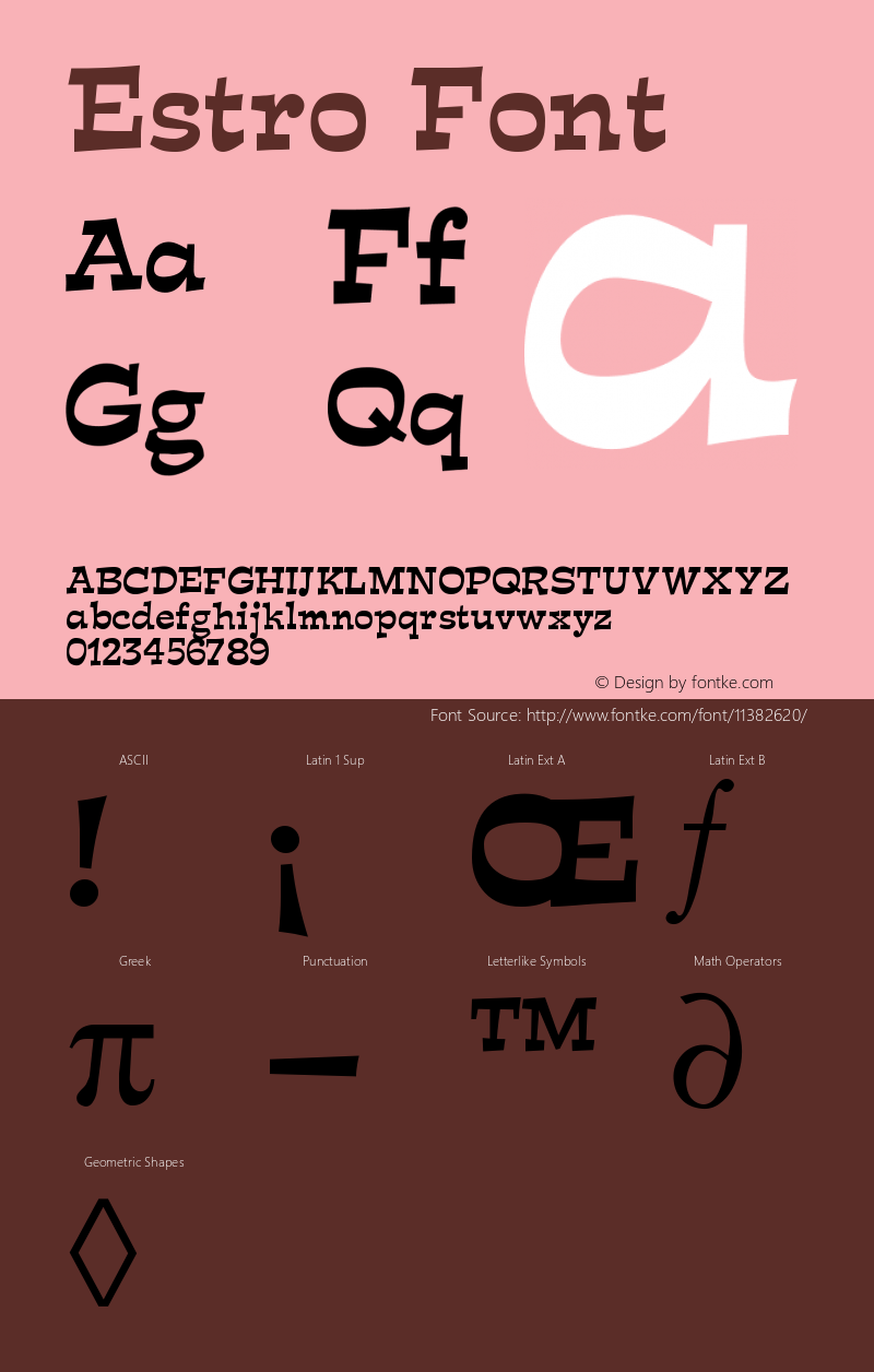 Estro Font Version 001.000图片样张