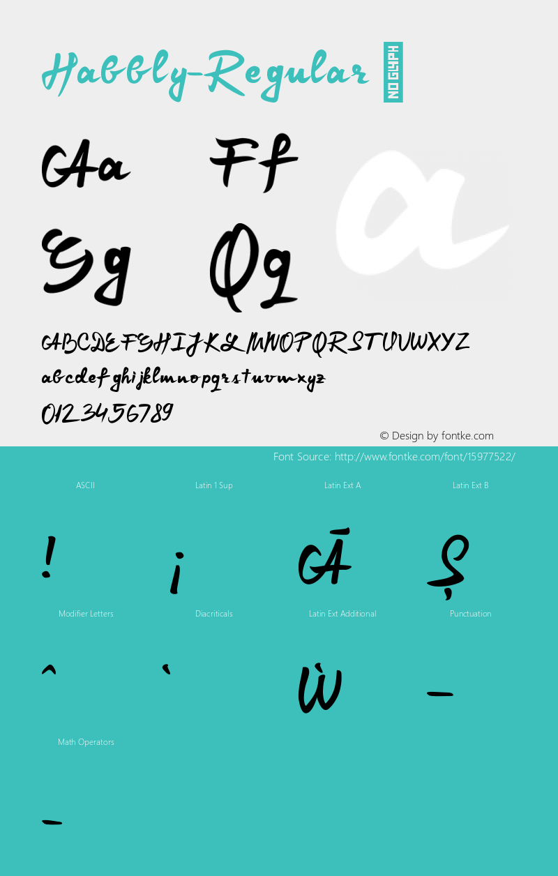 Habbly-Regular ☞ Version 1.000;PS 001.000;hotconv 1.0.70;makeotf.lib2.5.58329;com.myfonts.easy.robert-corse.habbly.regular.wfkit2.version.4pEo图片样张