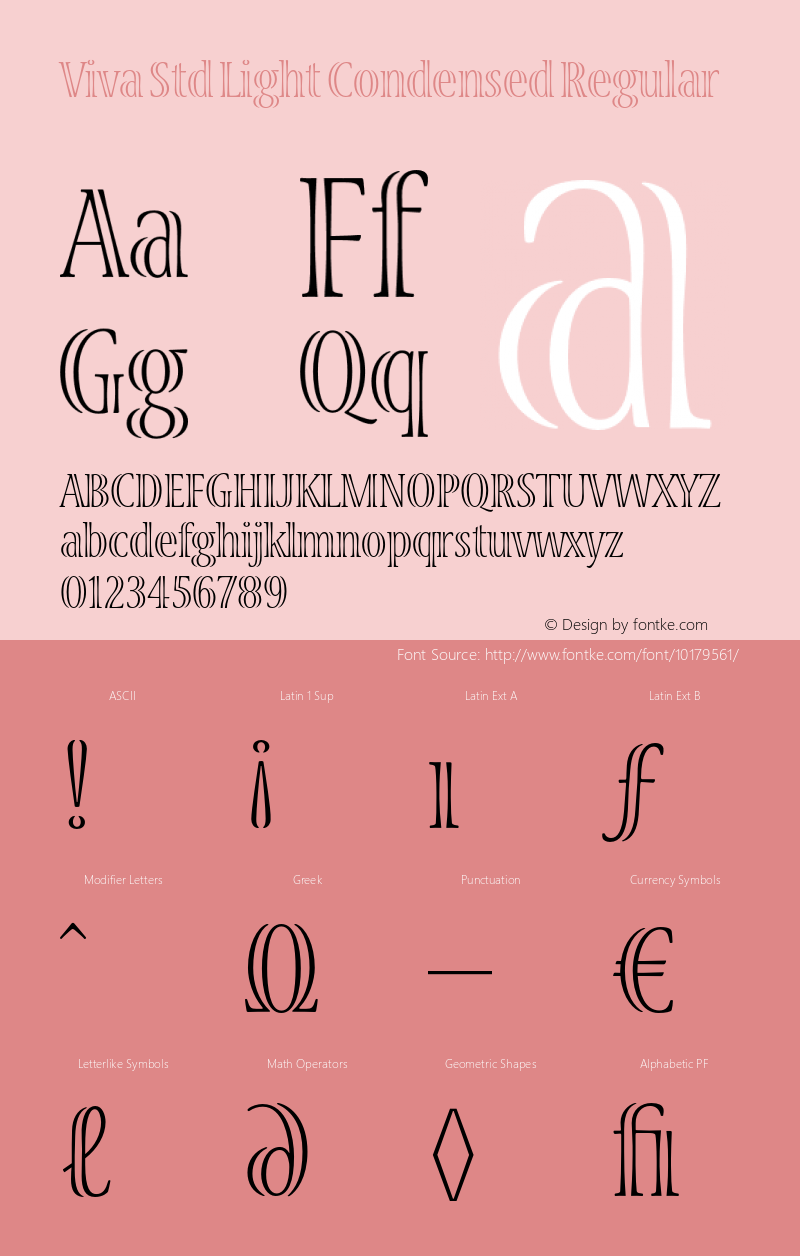 Viva Std Light Condensed Regular OTF 1.018;PS 001.002;Core 1.0.31;makeotf.lib1.4.1585图片样张