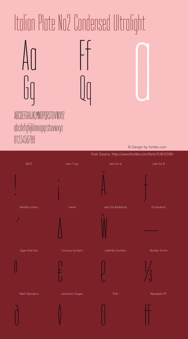 Italian Plate No2 Condensed Ultralight Version 1.1图片样张