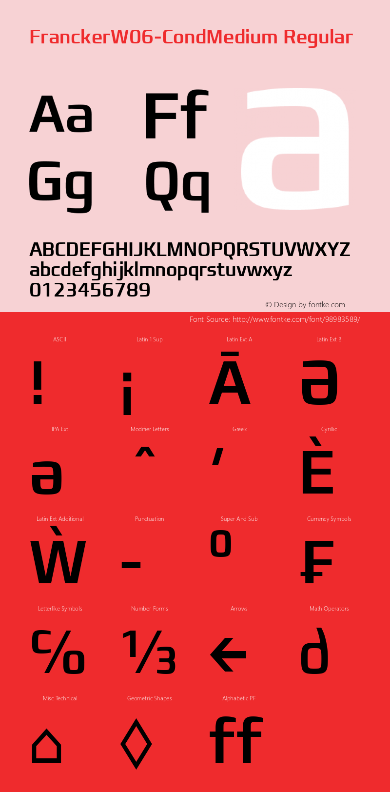 Francker W06 Condensed Medium Version 1.10图片样张