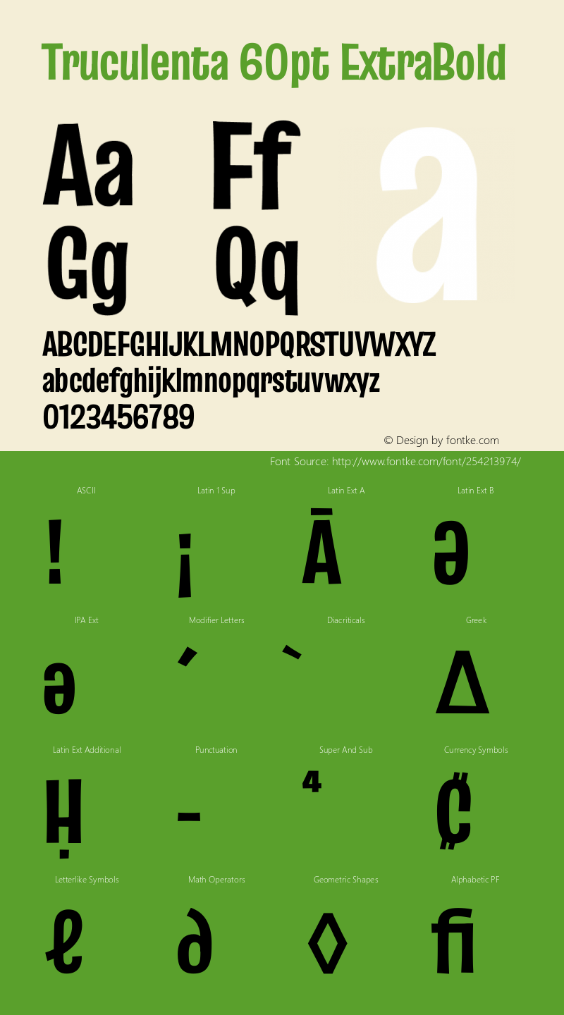 Truculenta 60pt ExtraBold Version 1.002图片样张