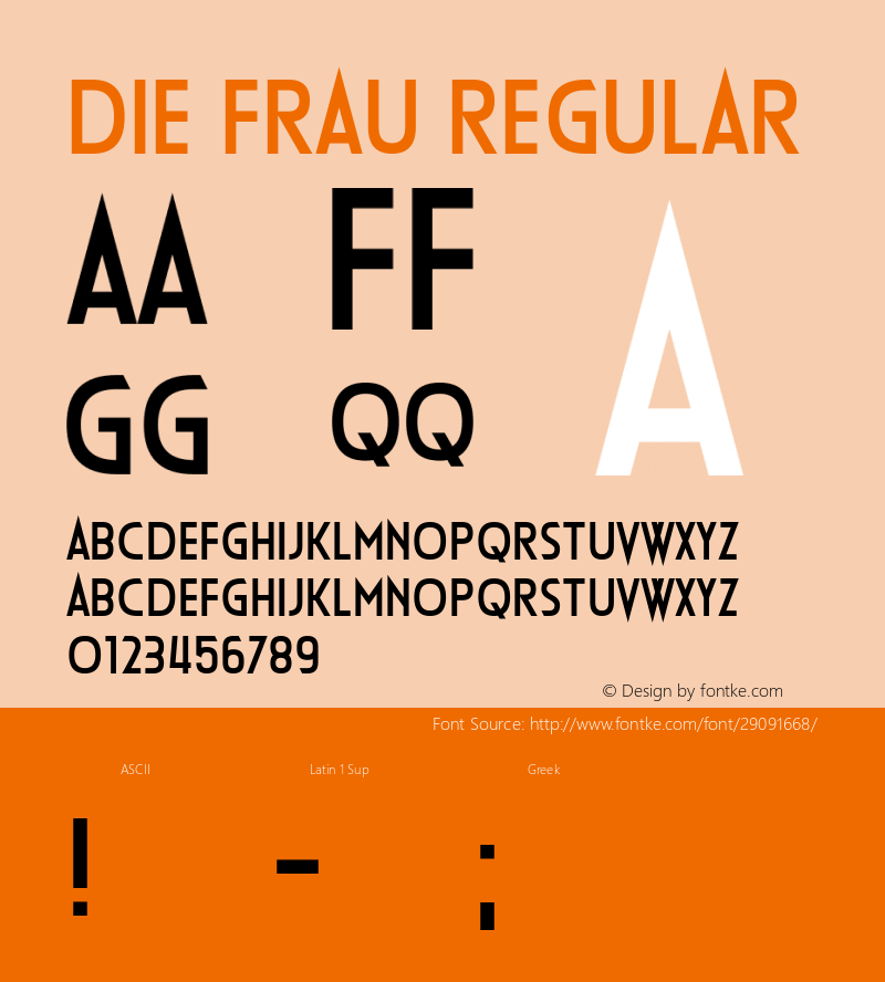 Die Frau Version 1.00;March 31, 2019;FontCreator 11.5.0.2430 64-bit图片样张