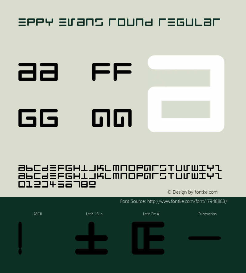 Eppy Evans Round Regular Macromedia Fontographer 4.1.3 4/3/97图片样张