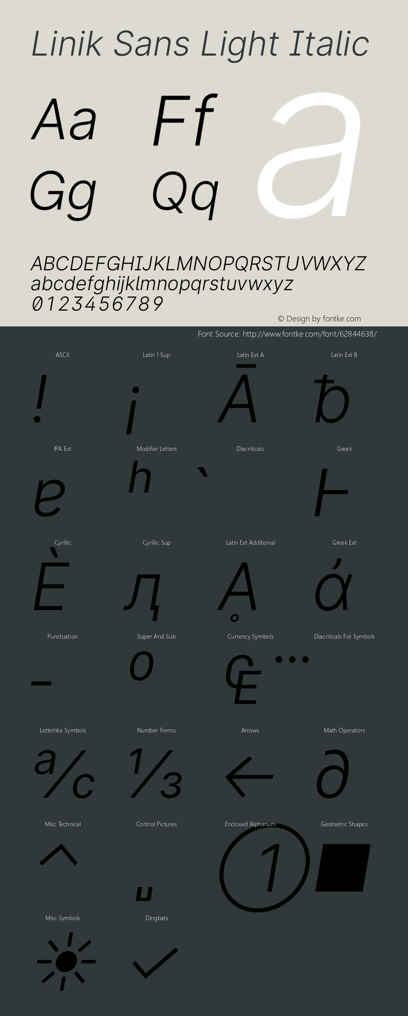 Linik Sans Light Italic Version 3.013;April 22, 2020;FontCreator 12.0.0.2522 64-bit图片样张