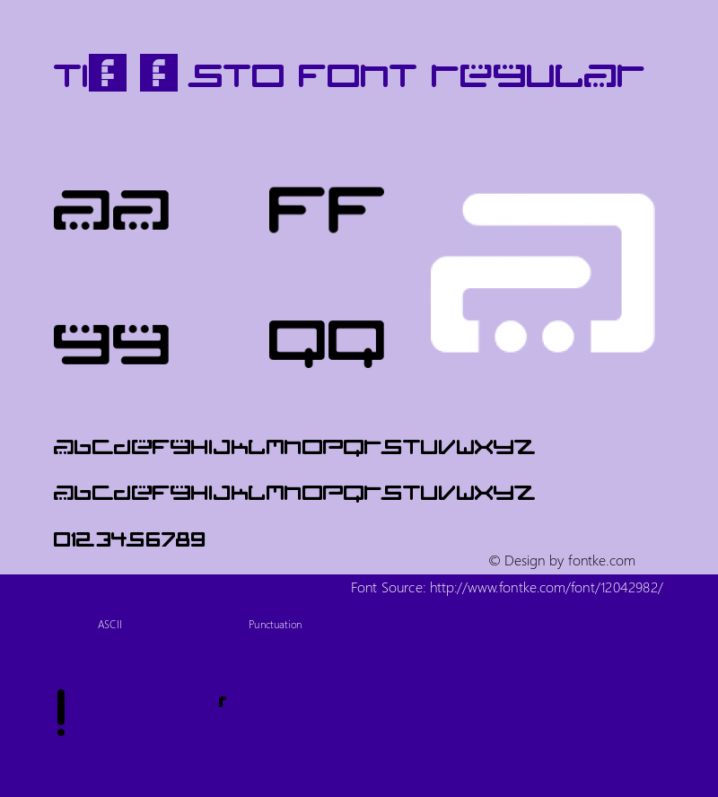 TiÃ«sto Font Regular Version 1.0图片样张