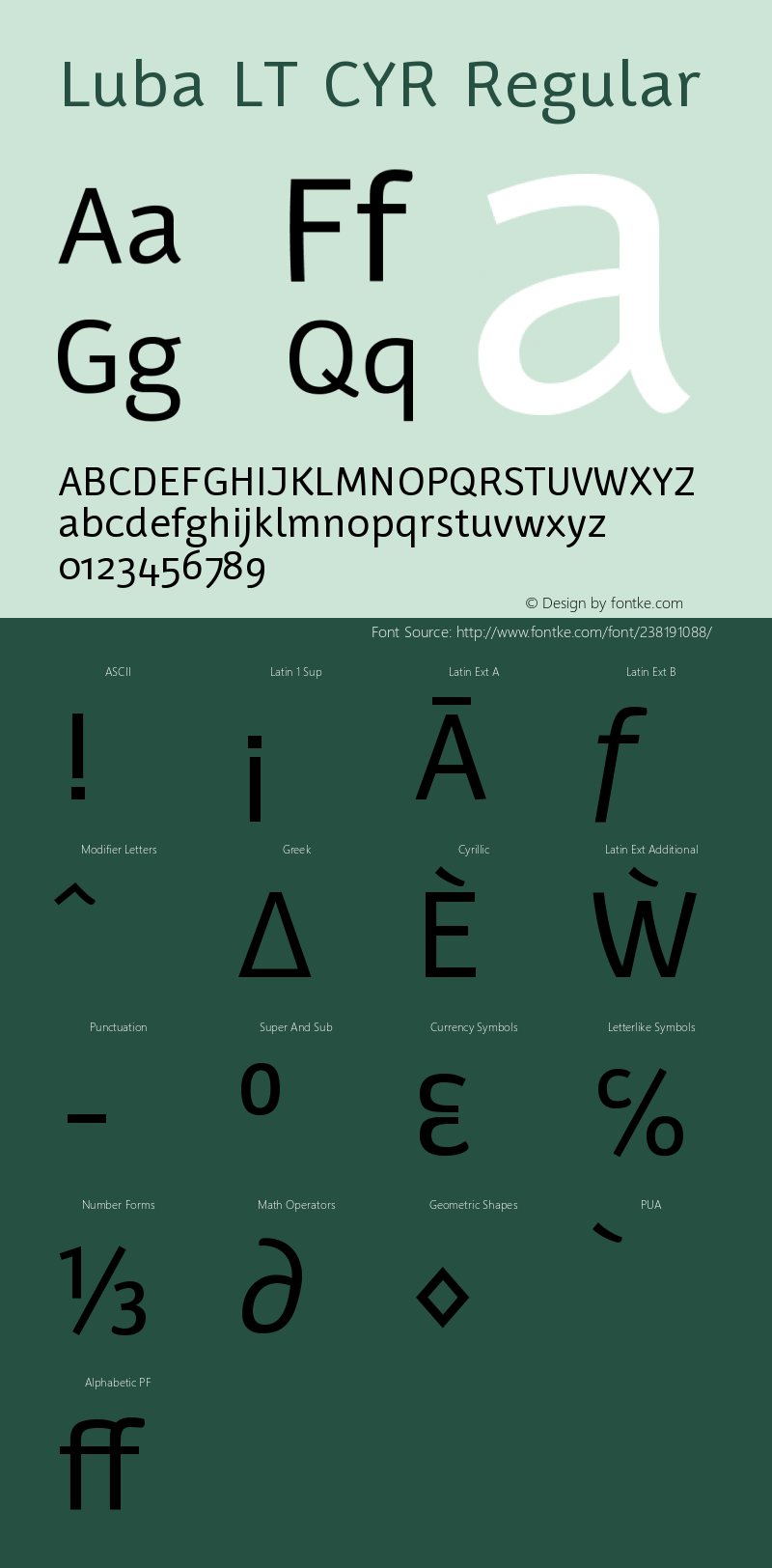 LubaLTCYR-Regular Version 1.00图片样张