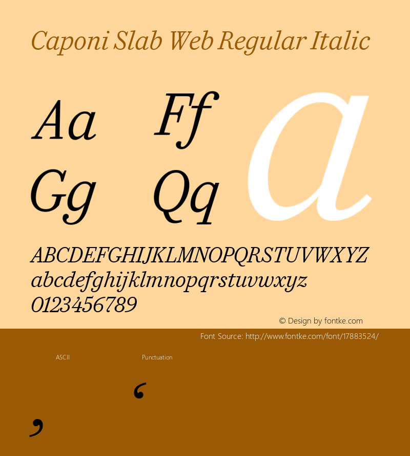 Caponi Slab Web Regular Italic Version 1.1 2010图片样张