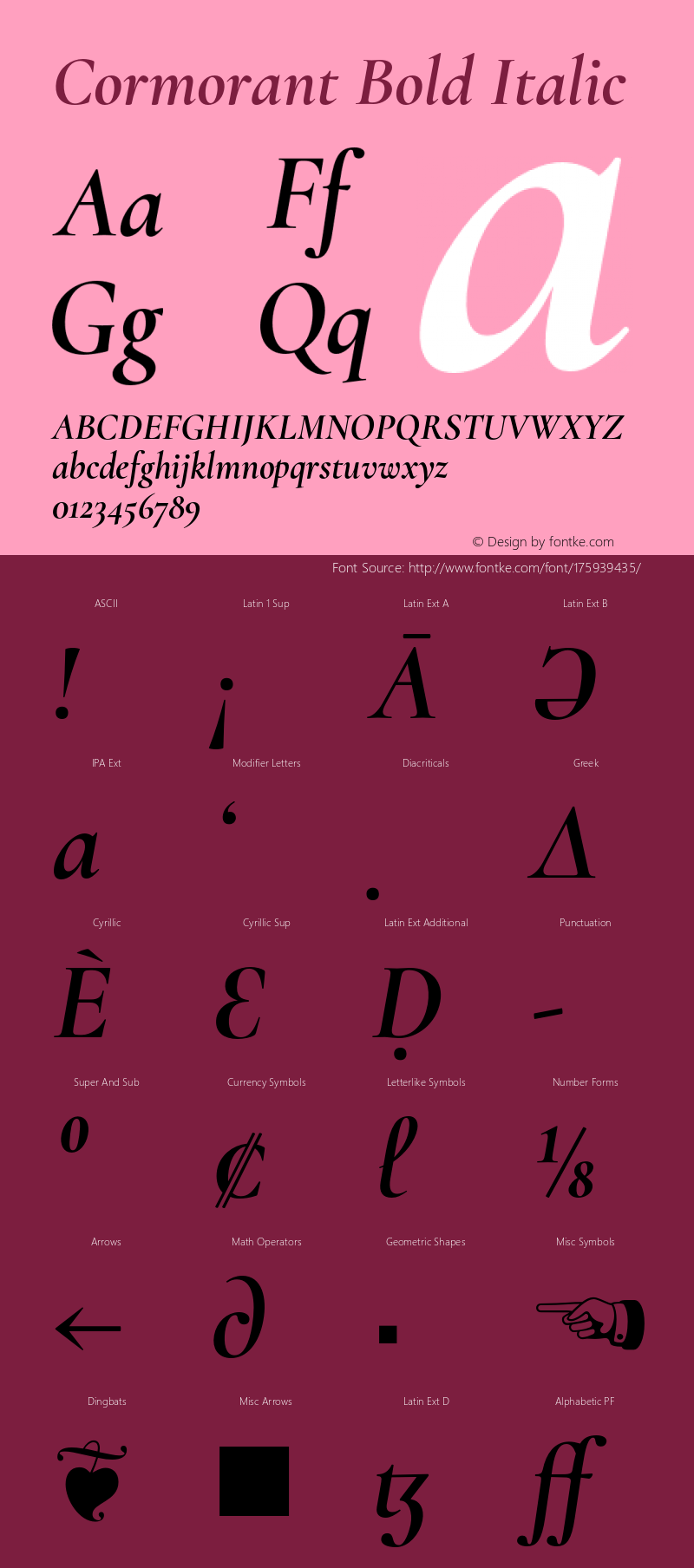 Cormorant Bold Italic Version 3.614;FEAKit 1.0图片样张