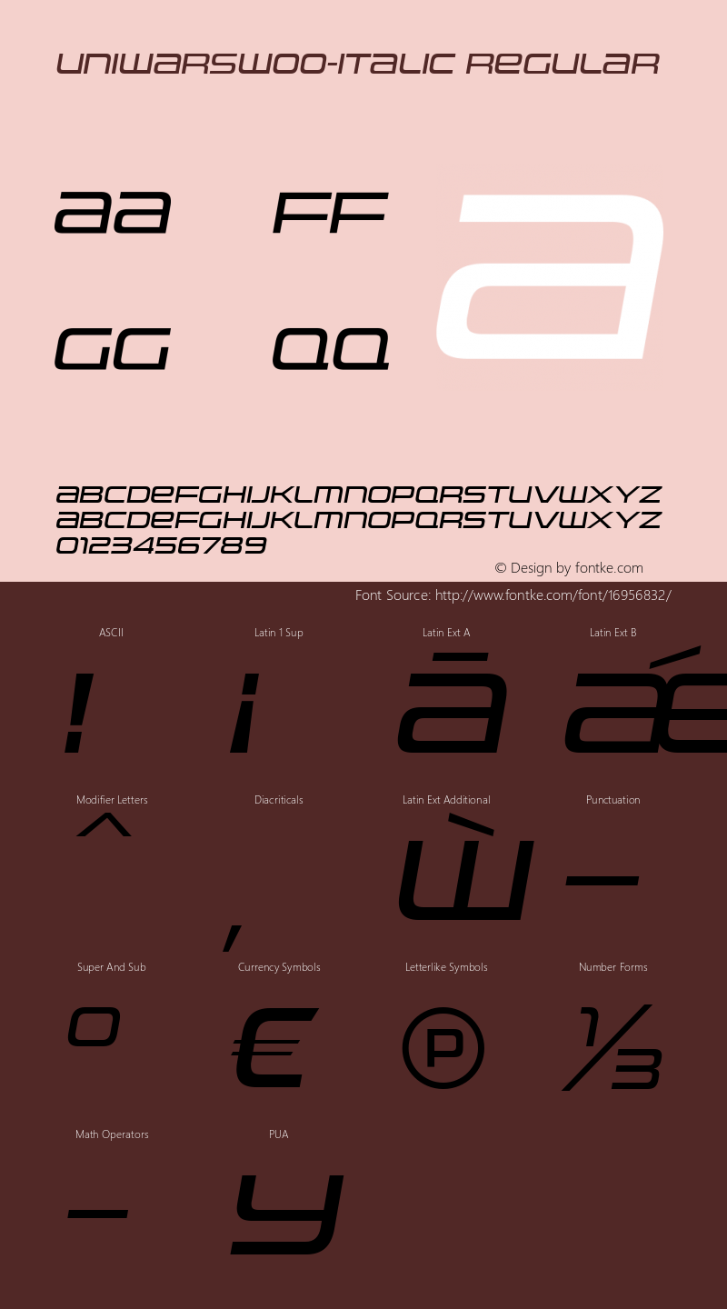 UniwarsW00-Italic Regular Version 1.10图片样张