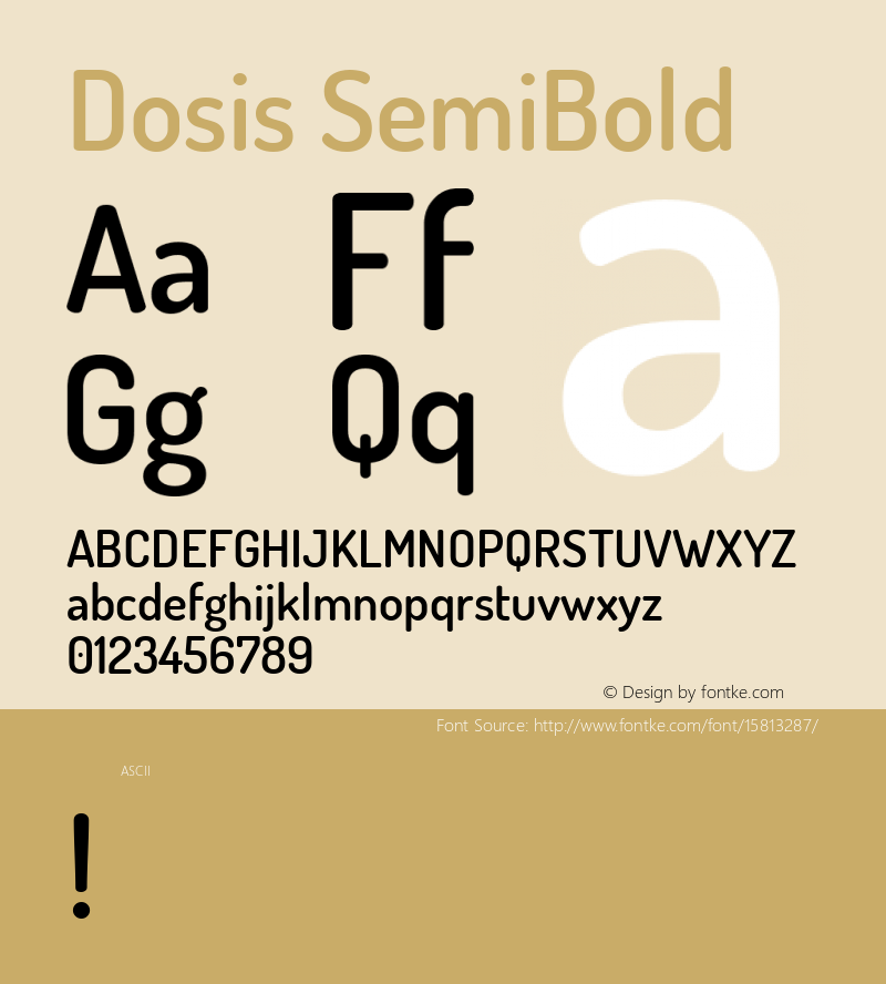 Dosis SemiBold Version 1.007; ttfautohint (v1.4.1)图片样张