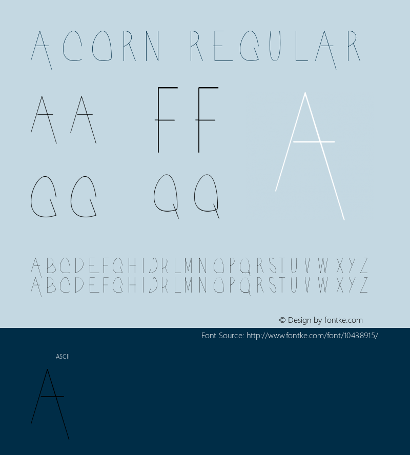 Acorn Regular Version 1.00 June 13, 2012, initial release图片样张