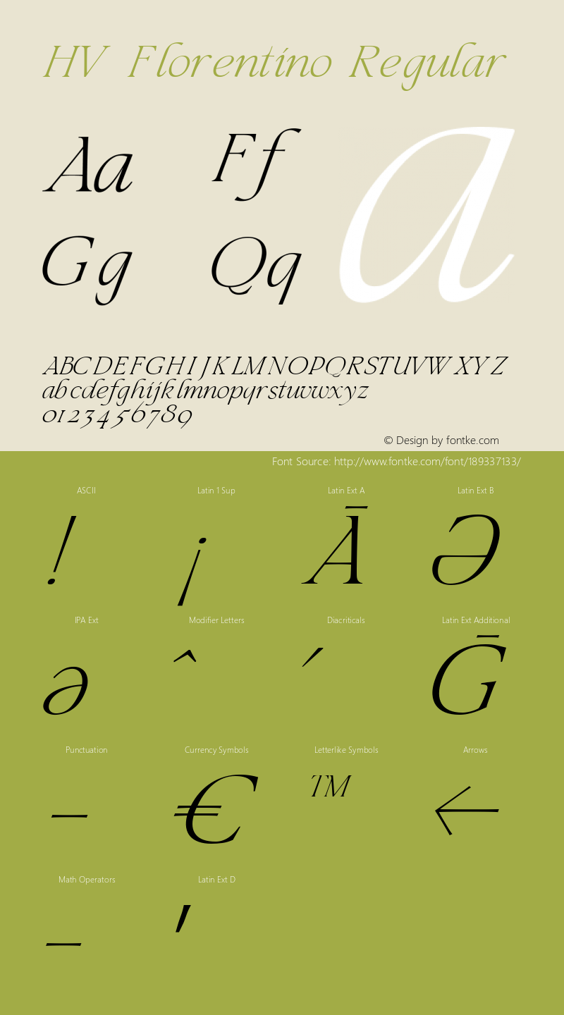 HV Florentino Italic Version 1.00图片样张