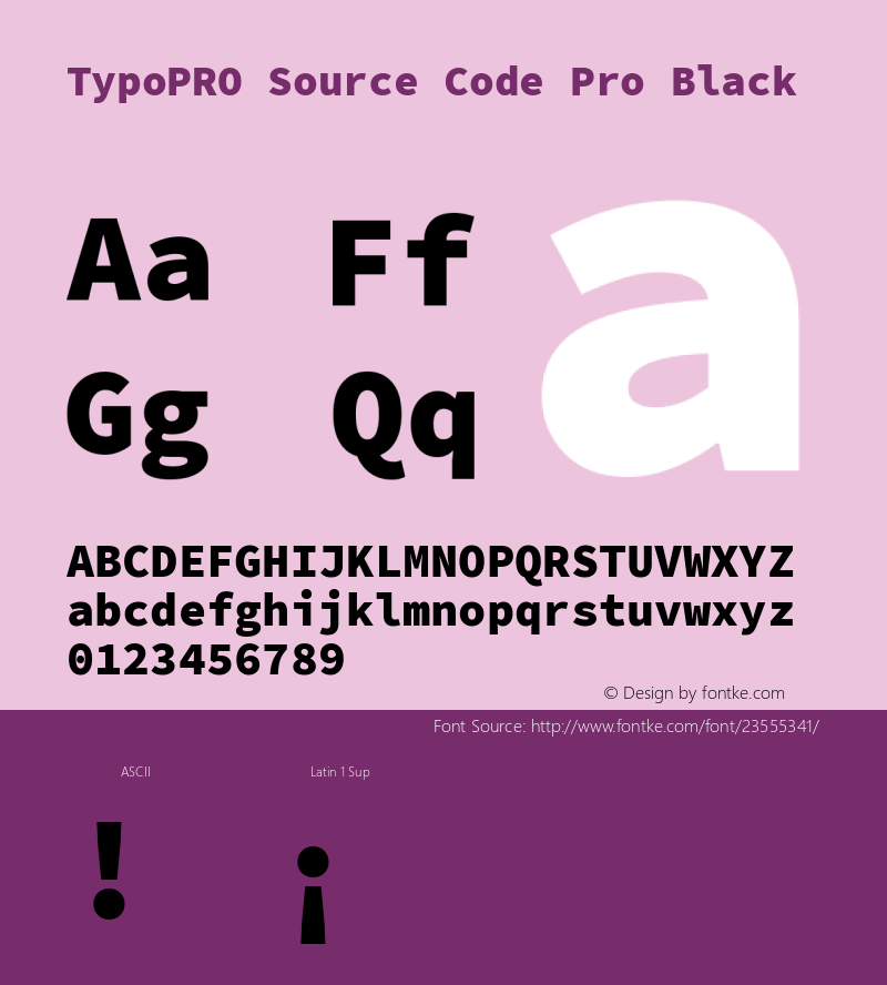 TypoPRO Source Code Pro Black Version 2.030;PS 1.0;hotconv 16.6.51;makeotf.lib2.5.65220图片样张