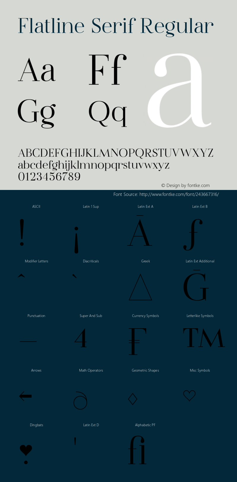 Flatline Serif Regular Version 1.000 | FøM Fix图片样张