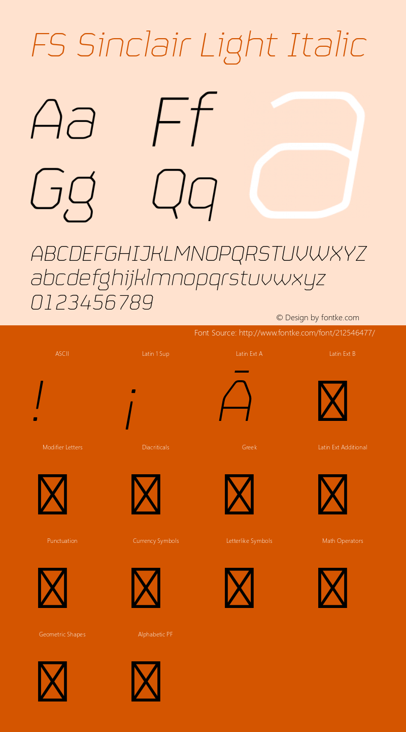 FSSinclair-LightItalic Version 2.01图片样张