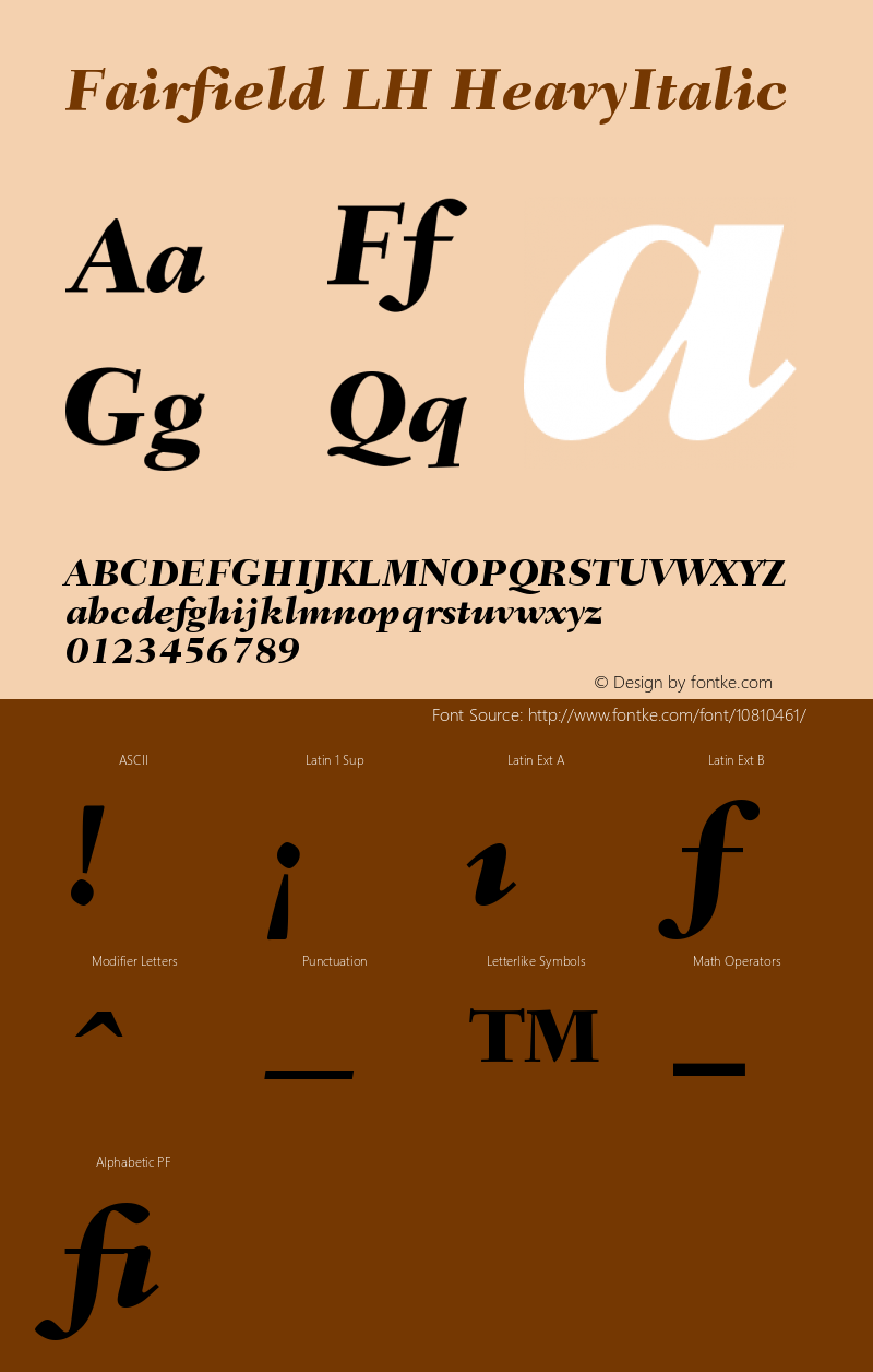 Fairfield LH HeavyItalic Version 001.002图片样张