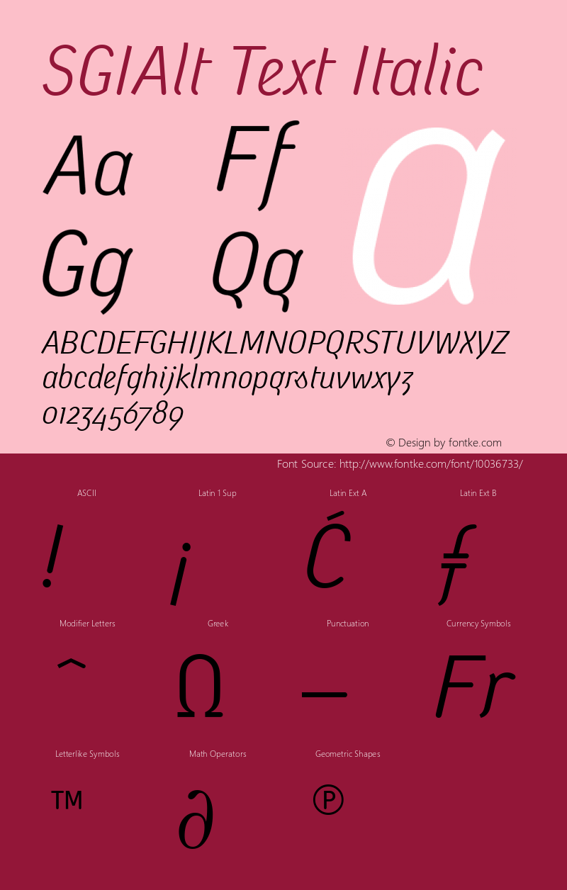 SGIAlt Text Italic April 15,1997; 1.00, initial release图片样张