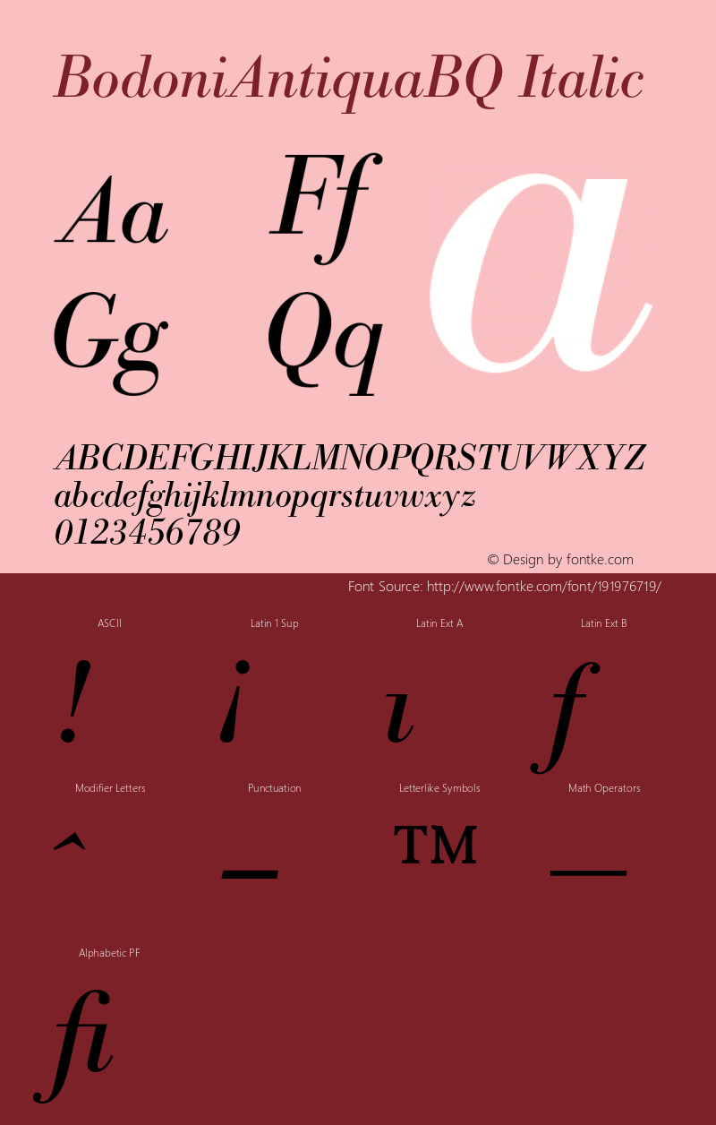 BodoniAntiquaBQ-RegularItalic 001.001图片样张