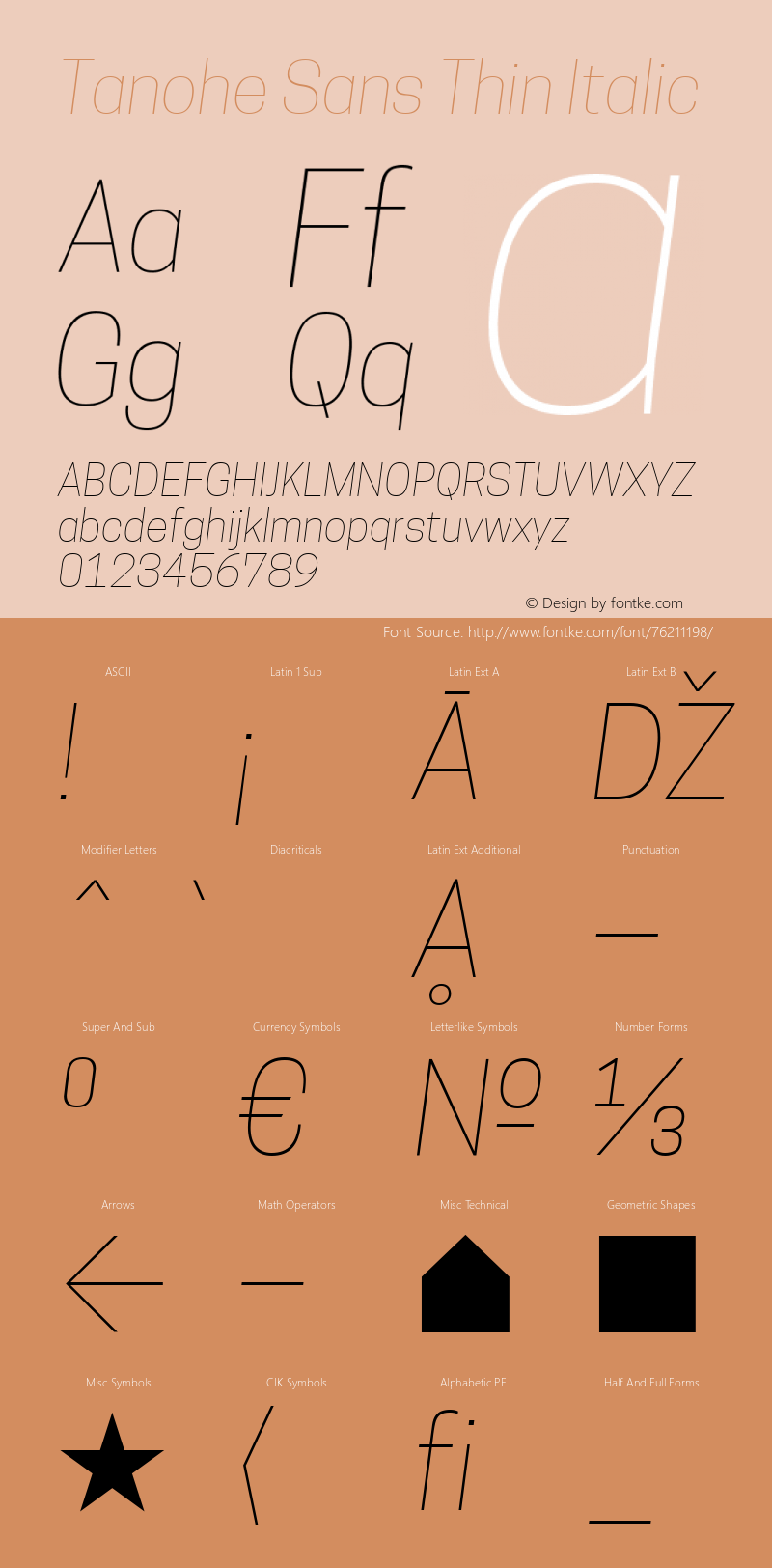 Tanohe Sans Thin Italic Version 1.00;May 30, 2020;FontCreator 12.0.0.2522 64-bit; ttfautohint (v1.8.3)图片样张