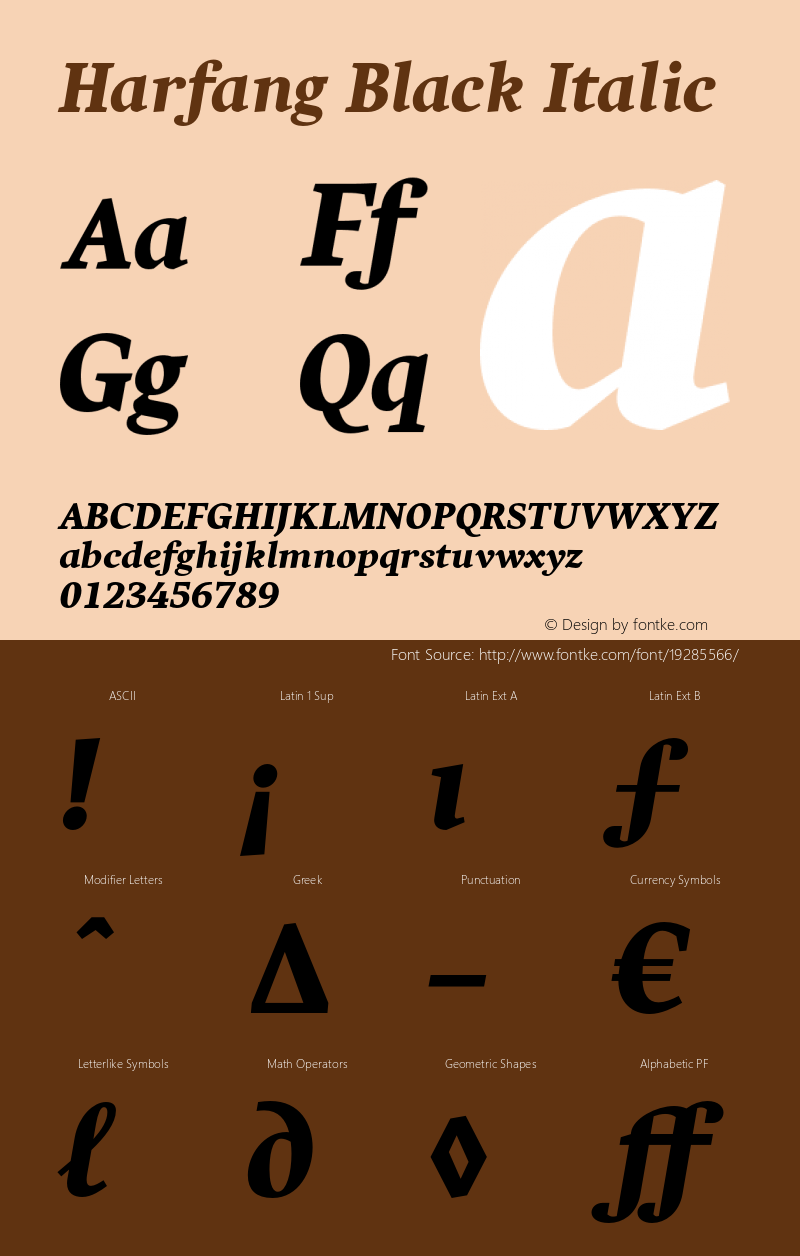 Harfang-BlackItalic Version 1.000图片样张