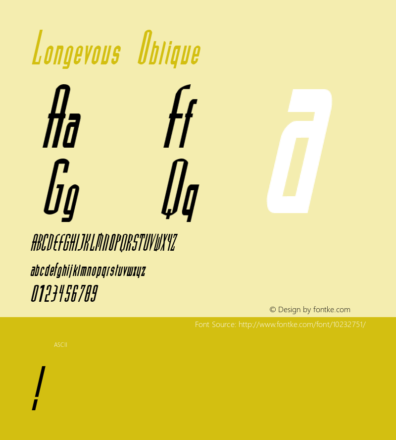 Longevous Oblique 1.0 Wed Sep 28 15:06:45 1994图片样张