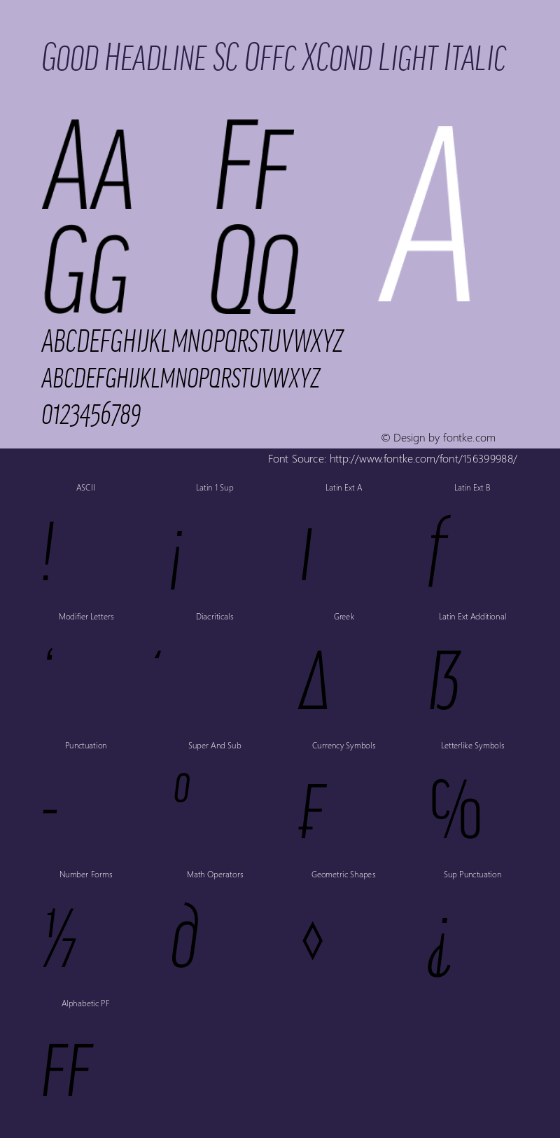 Good Head SC Offc XCond Light Italic Version 7.504; 2014; Build 1020图片样张