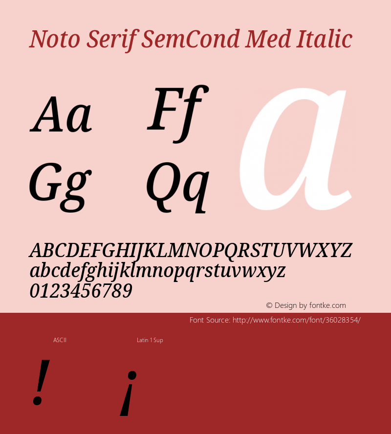 Noto Serif SemiCondensed Medium Italic Version 2.000;GOOG;noto-source:20170915:90ef993387c0图片样张