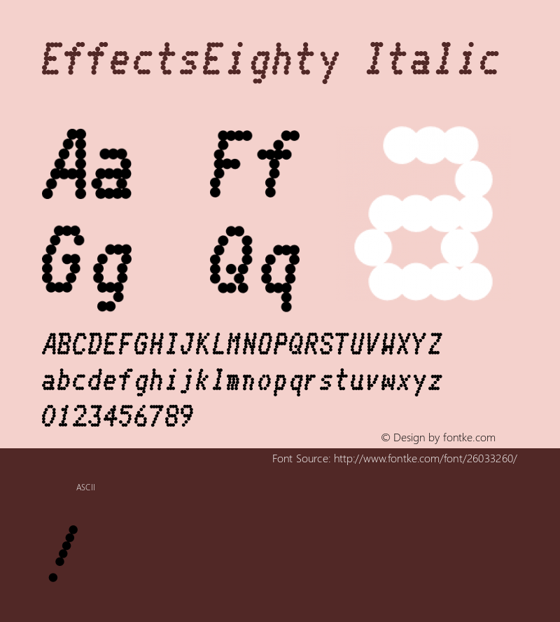 Effects Eighty Italic Version 1.100;PS 001.100;hotconv 1.0.88;makeotf.lib2.5.64775图片样张