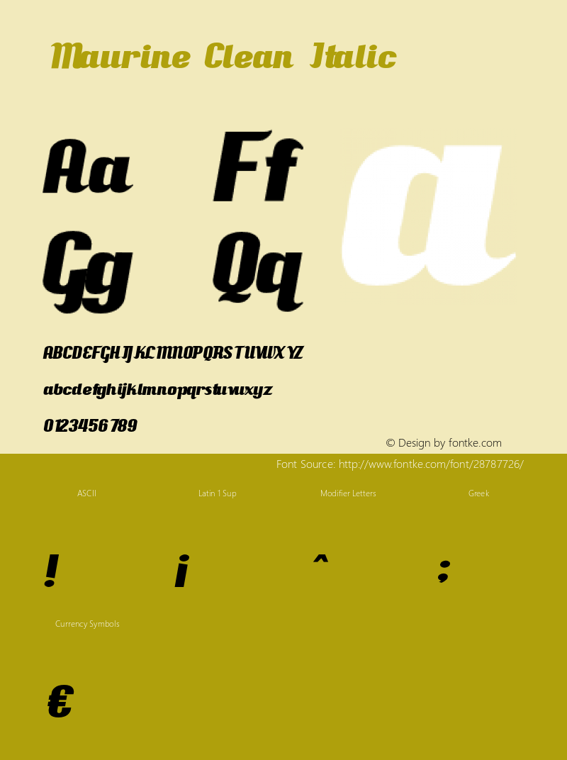 MaurineCleanItalic Version 1.00;February 13, 2019;FontCreator 11.5.0.2430 64-bit;YWFTv17图片样张