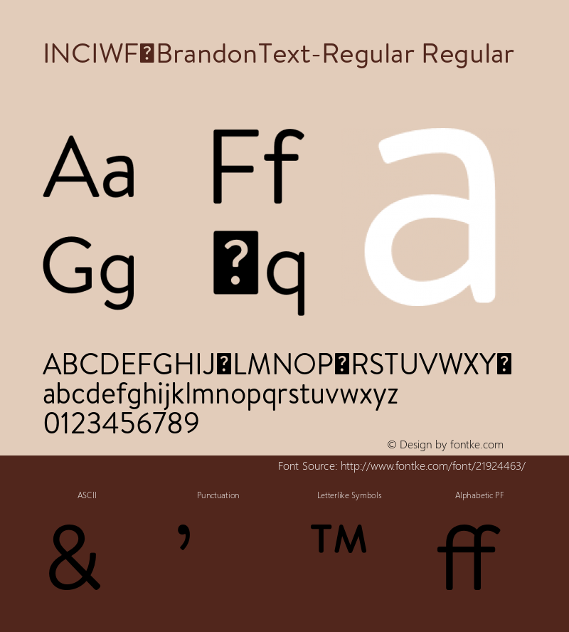 INCIWF+BrandonText-Regular Version 1.0图片样张