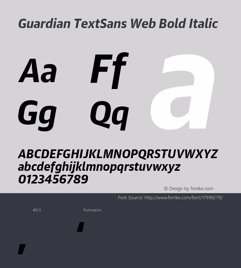 Guardian TextSans Web Bold Italic Version 1.1 2013图片样张