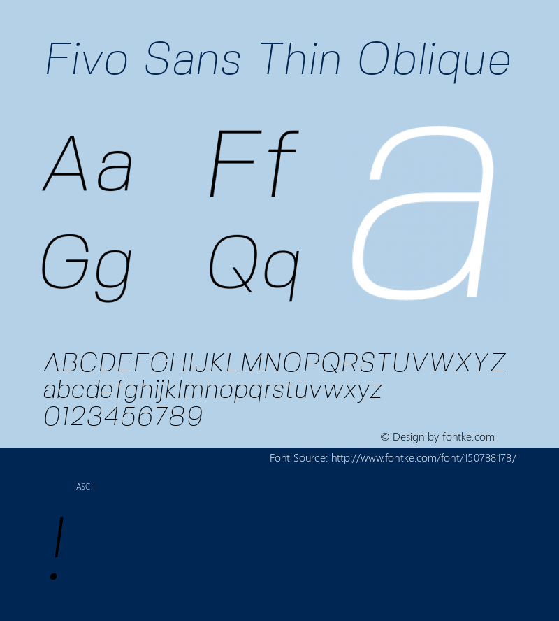 FivoSans-ThinOblique 1.0; ttfautohint (v1.4.1)图片样张
