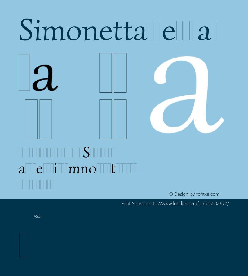 Simonetta Regular Version 1.002图片样张