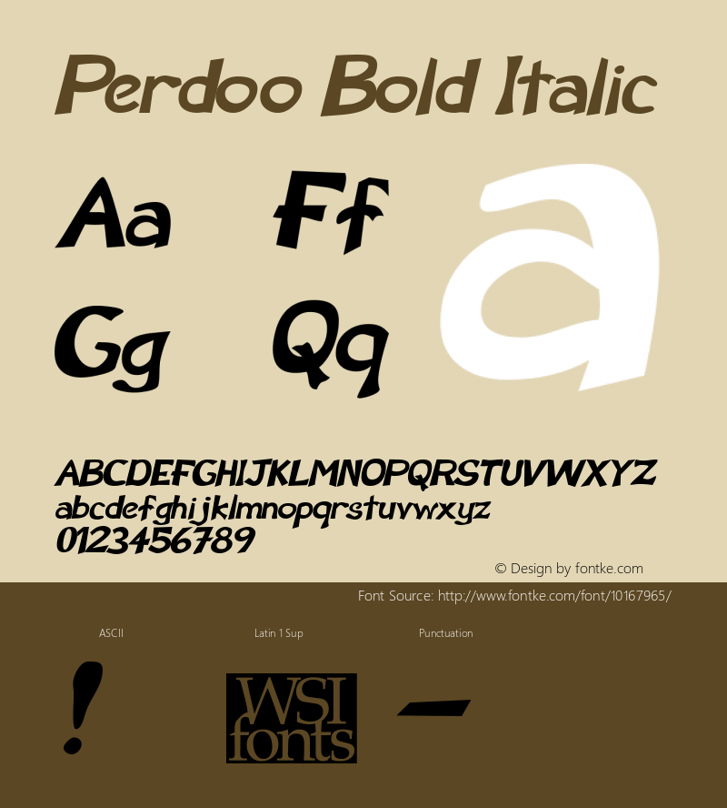 Perdoo Bold Italic The IMSI MasterFonts Collection, tm 1995, 1996 IMSI (International Microcomputer Software Inc.)图片样张