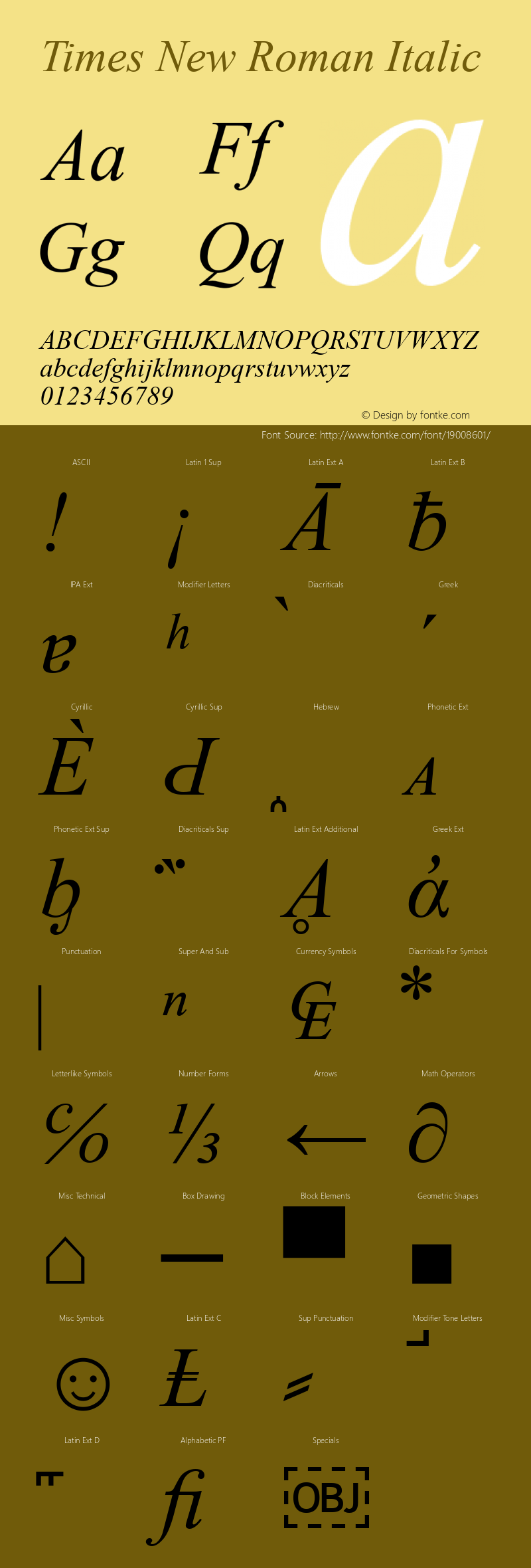 Times New Roman Italic Version 5.22图片样张