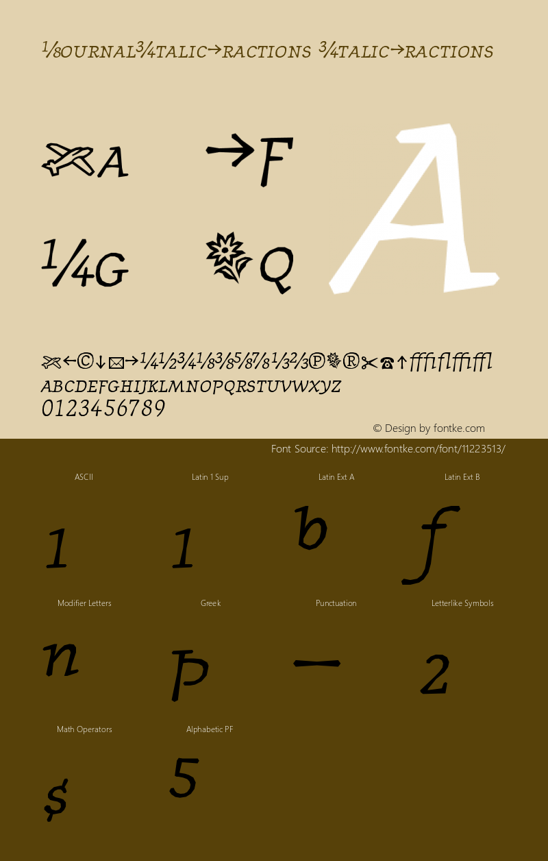 JournalItalicFractions ItalicFractions Version 001.000图片样张